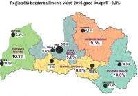 Reģistrētā bezdarba līmenis Latvijā aprīlī samazinājies līdz 8,8%