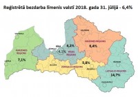 Bezdarba līmenis Latvijā jūlija beigās saglabājies 6,4% apmērā