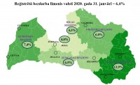 Reģistrētā bezdarba līmenis Latvijā janvārī pieaudzis līdz 6,4%