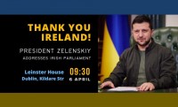 Ukrainas prezidents Volodimirs Zelenskis uzrunās Īrijas parlamentu
