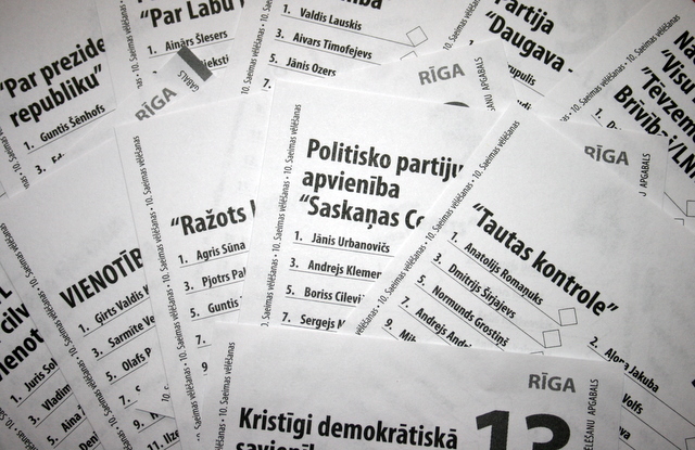 Izlozēti kandidātu sarakstu numuri 11.Saeimas vēlēšanās