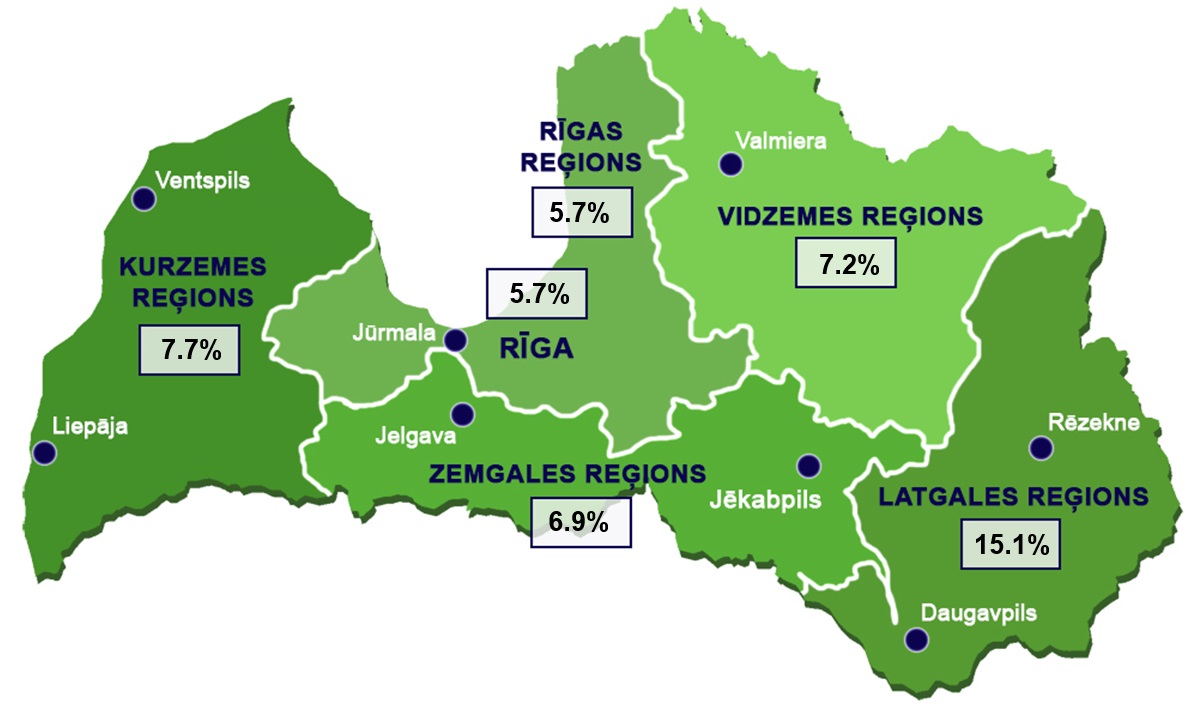 Reģistrētā bezdarba līmenis Latvijā novembrī palicis nemainīgs – 7,4%