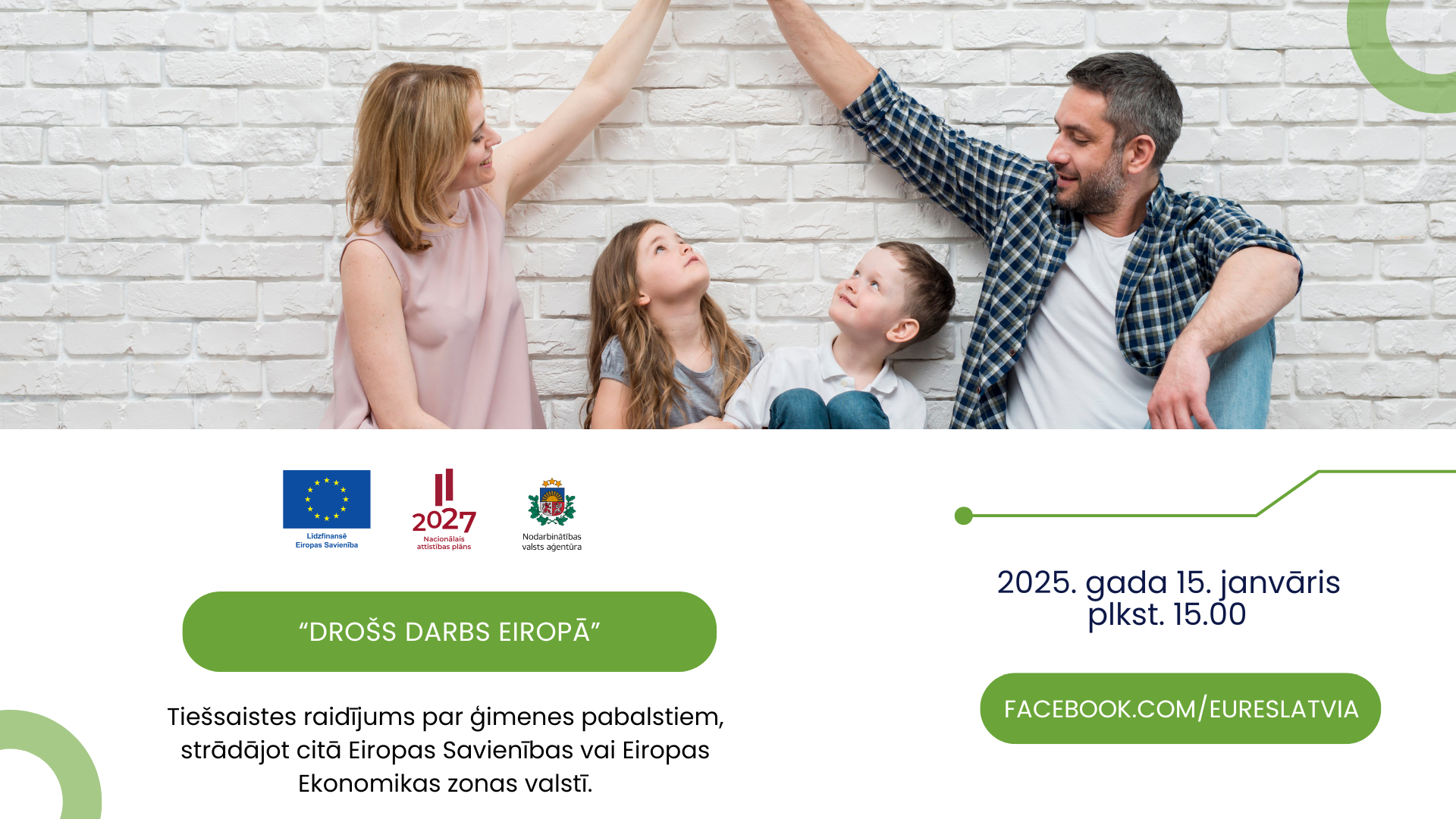 NVA EURES tiešsaistes raidījums par ģimenes pabalstiem Eiropas Savienībā
