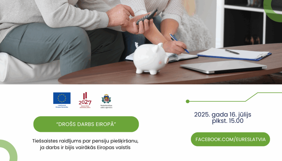 NVA EURES tiešsaistes raidījums par pensiju piešķiršanu