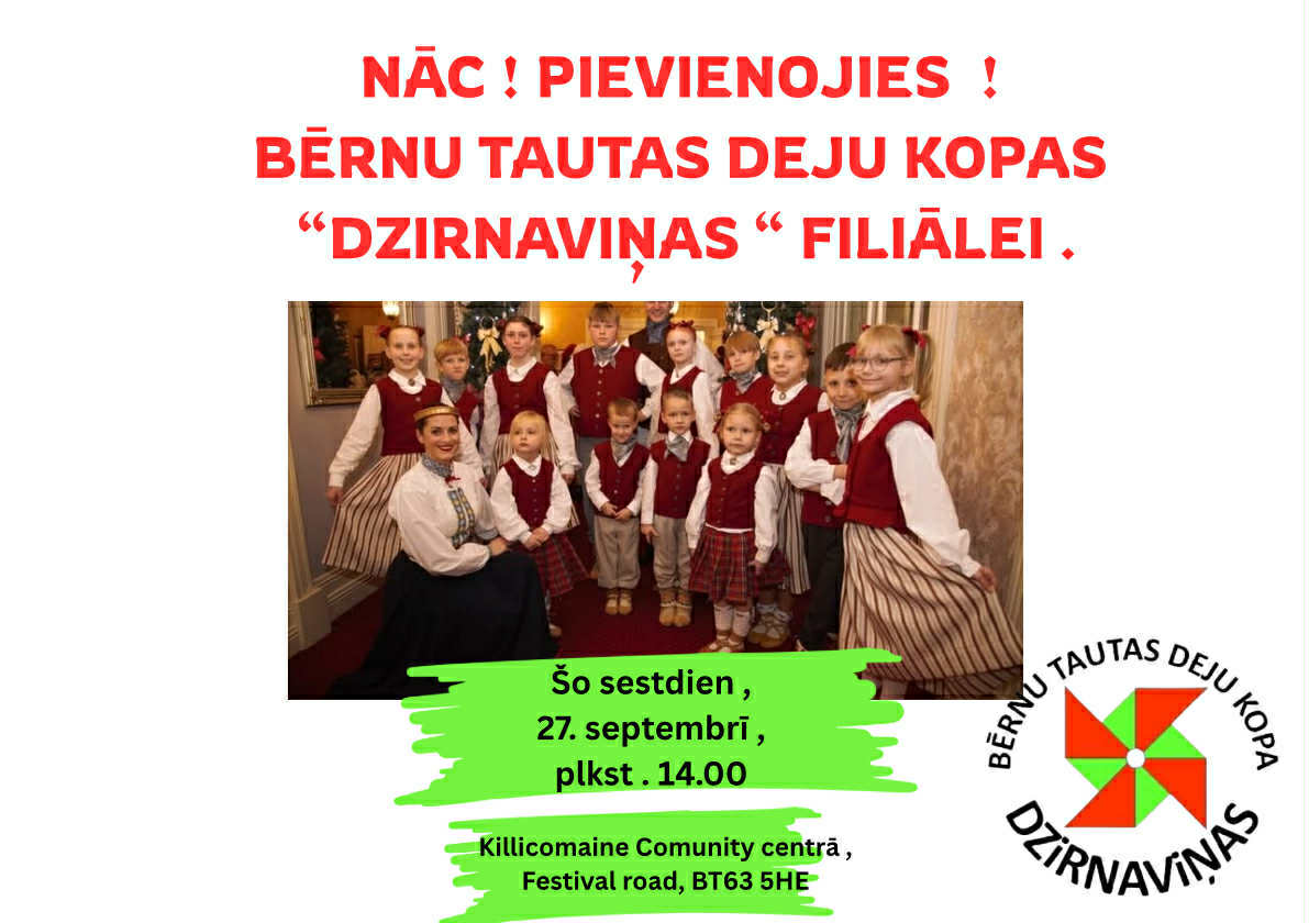 Bērnu tautas deju pulciņš tagad arī Portadown (Ziemeļīrijā)