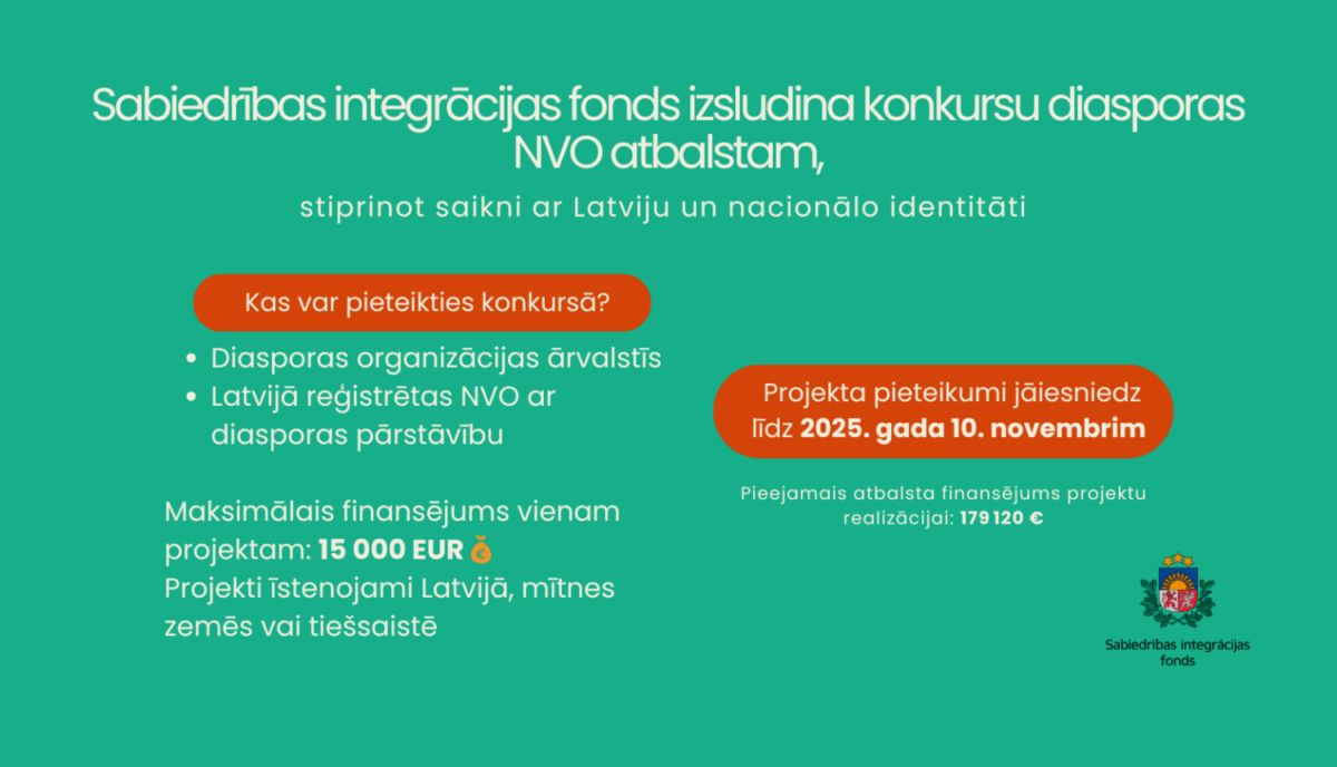 SIF izsludina konkursu diasporas NVO atbalstam