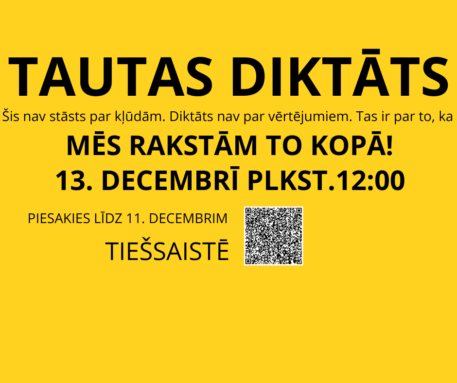 Tautas diktātam var reģistrēties, skenējot QR kodu