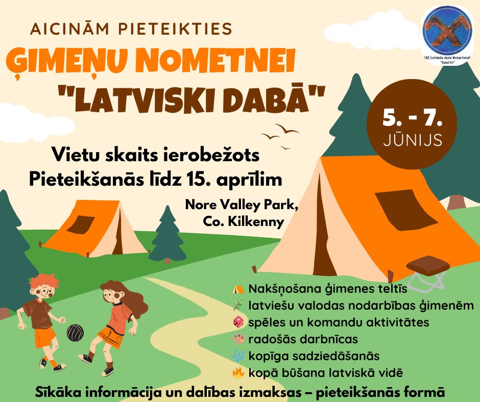 Nedēļas nogales nometne latviešu ģimenēm “Latviski dabā”
