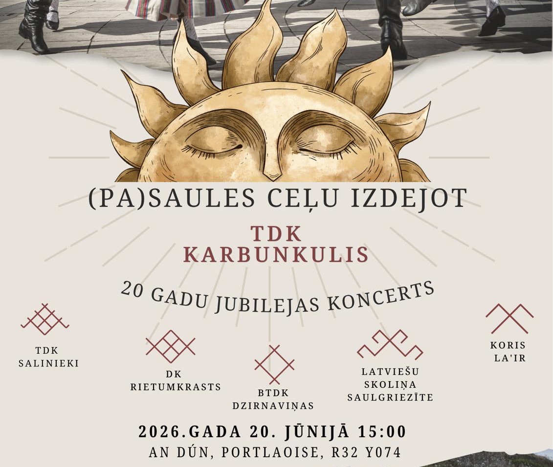 TDK “Karbunkulis” ielūdz uz 20 gadu jubilejas koncertu “(Pa)Saules ceļu izdejot”